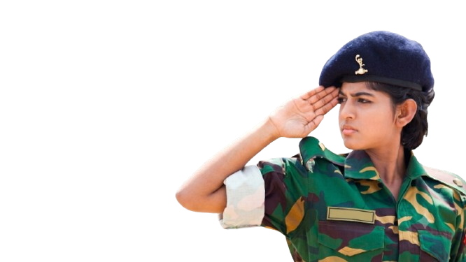 Girl Saluting